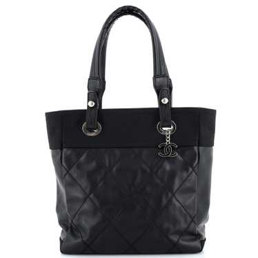 CHANEL Biarritz Tote Quilted Coated Canvas Small