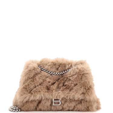 Balenciaga Crush Chain Flap Bag Faux Fur Medium