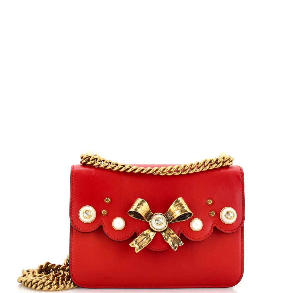 GUCCI Pearly Peony Chain Shoulder Bag Leather Sma… - image 1