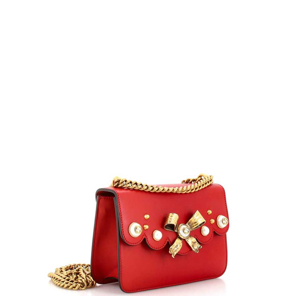 GUCCI Pearly Peony Chain Shoulder Bag Leather Sma… - image 2
