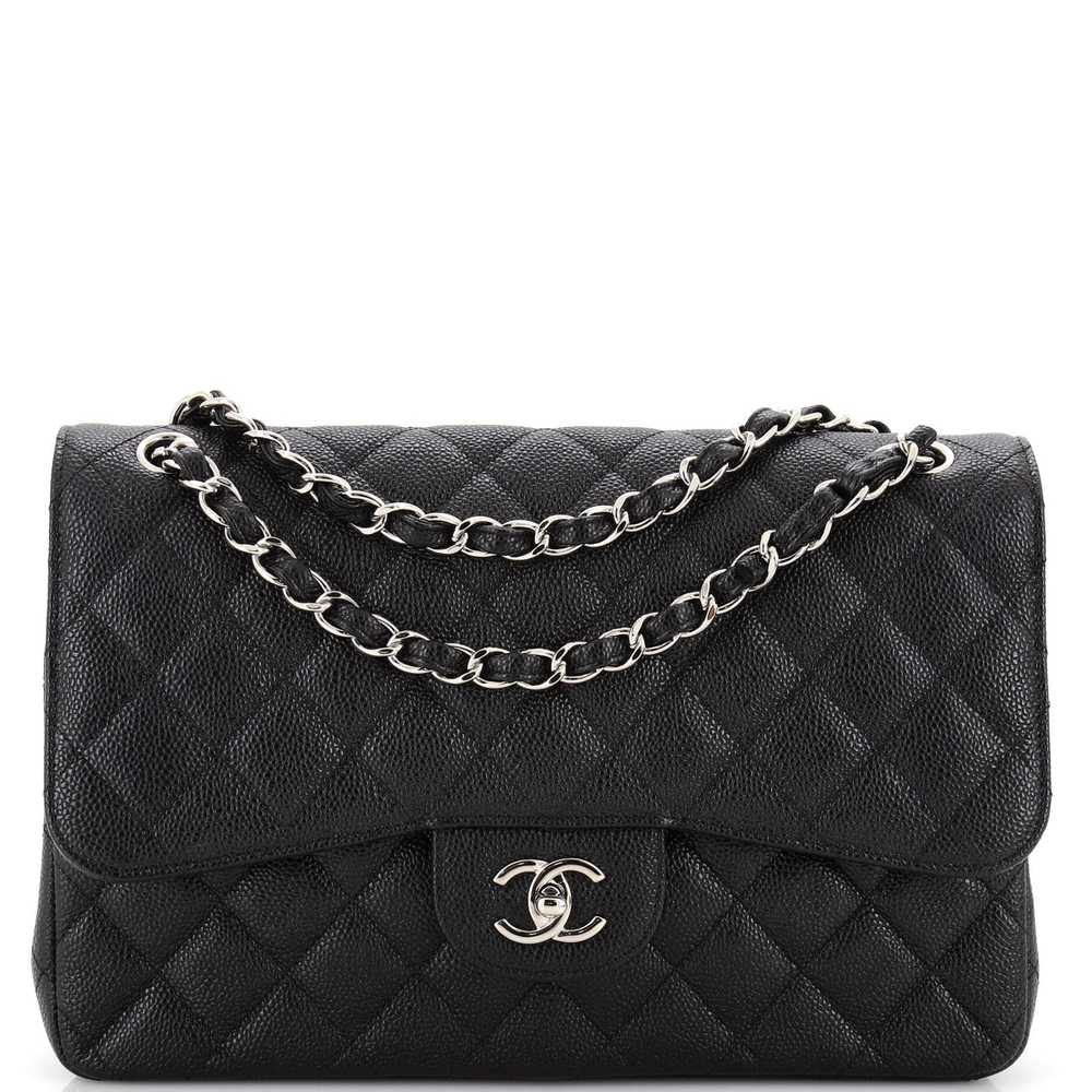 CHANEL Classic Double Flap Bag Quilted Caviar Jum… - image 1