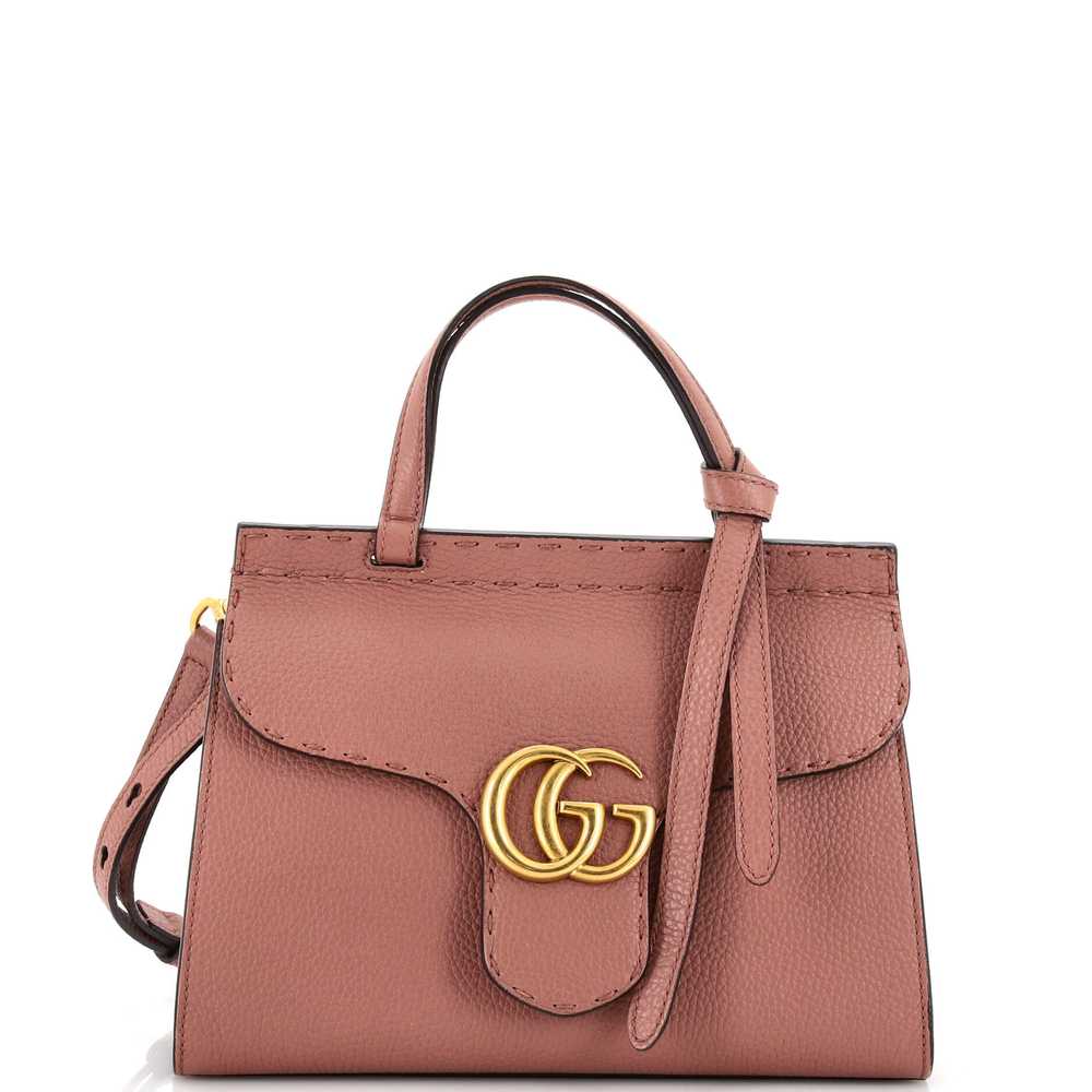 GUCCI GG Marmont Top Handle Bag Leather Mini - image 1