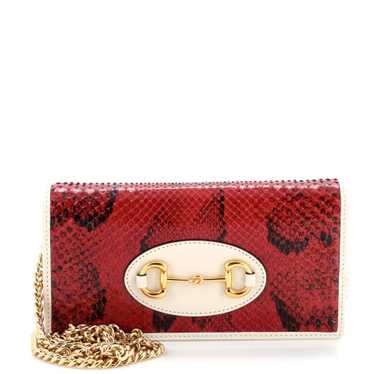 GUCCI Horsebit 1955 Chain Wallet Python