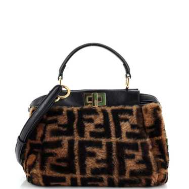 FENDI Peekaboo Bag Zucca Shearling Mini