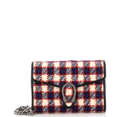GUCCI Dionysus Chain Wallet GG Tweed Small