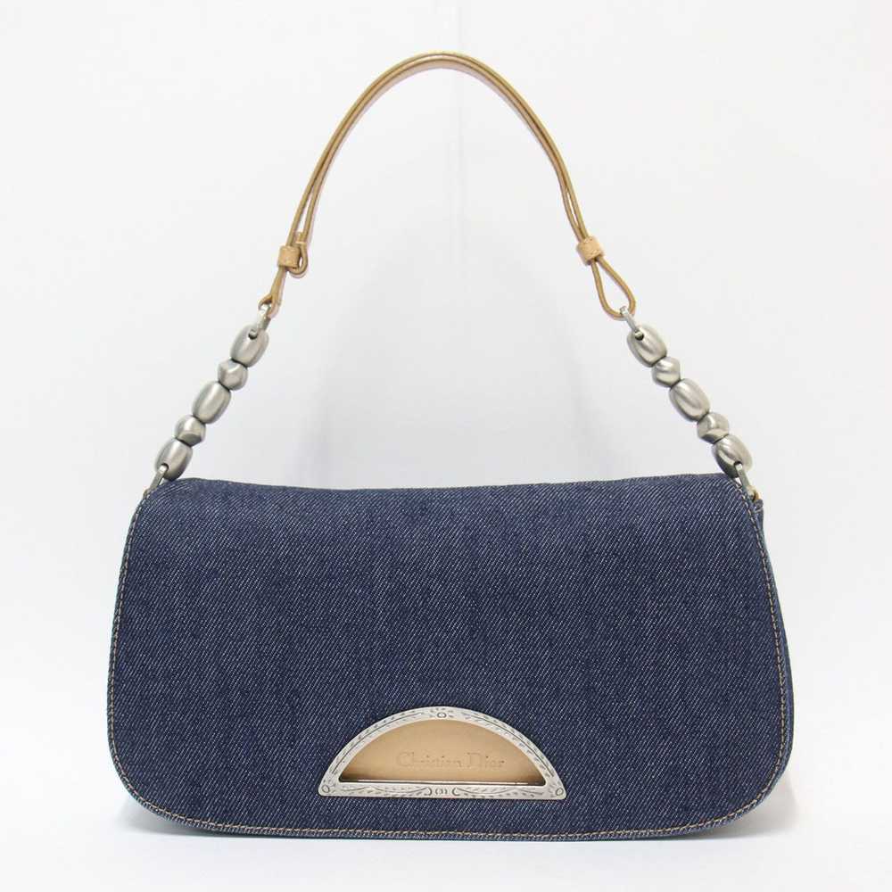 Dior CHRISTIAN DIOR Bag Handbag Navy Beige Should… - image 3