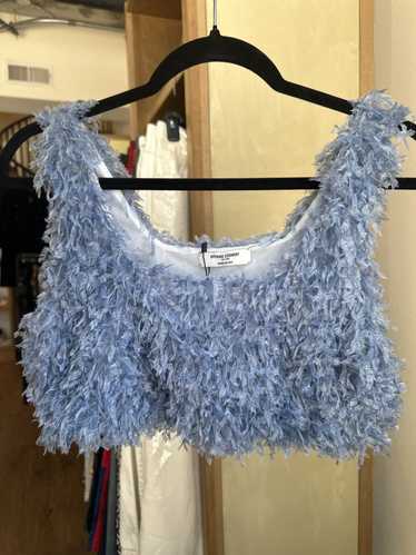 Opening Ceremony Plush fuzzy feather crop top