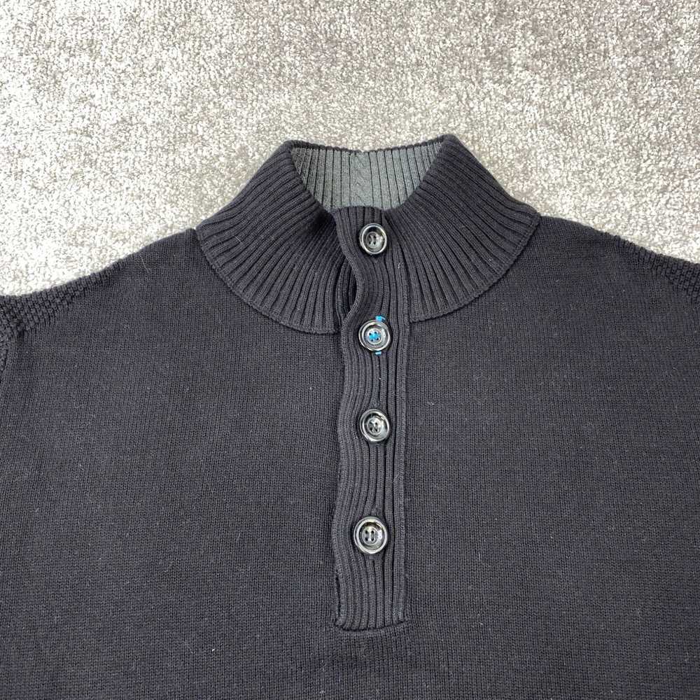 Vintage Carbon 2 Cobalt Henley Knit Sweater Men's… - image 2