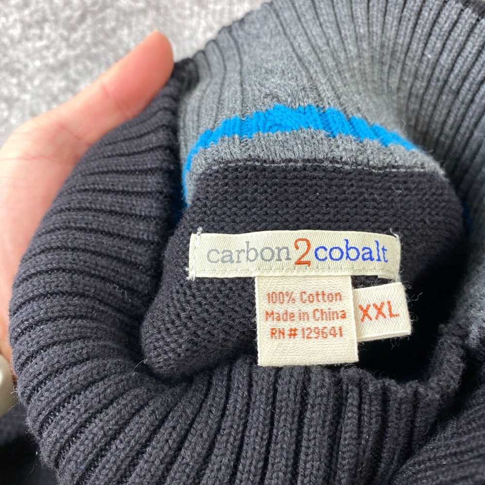 Vintage Carbon 2 Cobalt Henley Knit Sweater Men's… - image 3