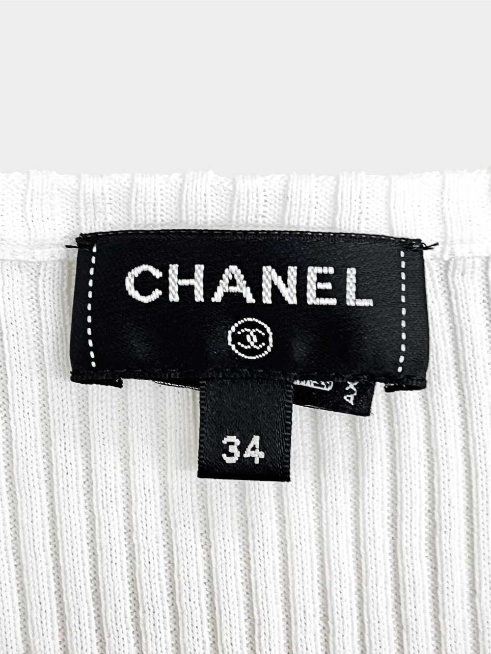 Chanel FW 2001 White Quilted Pattern Cotton Knit … - image 3