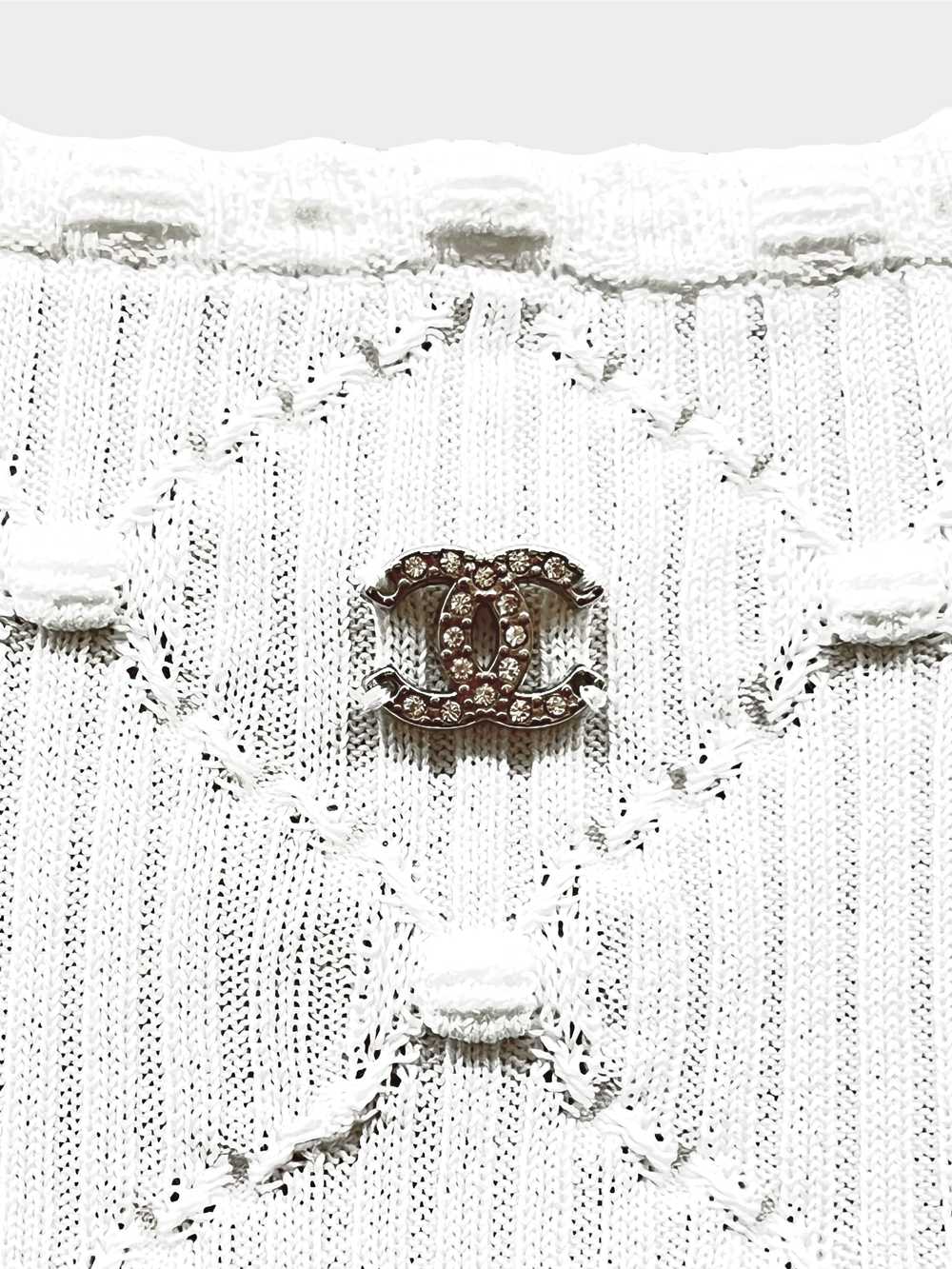 Chanel FW 2001 White Quilted Pattern Cotton Knit … - image 4