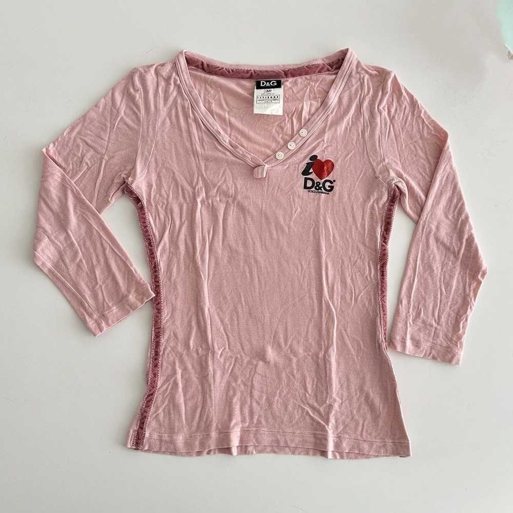 Designer × Dolce & Gabbana d&g pink quarter sleev… - image 1