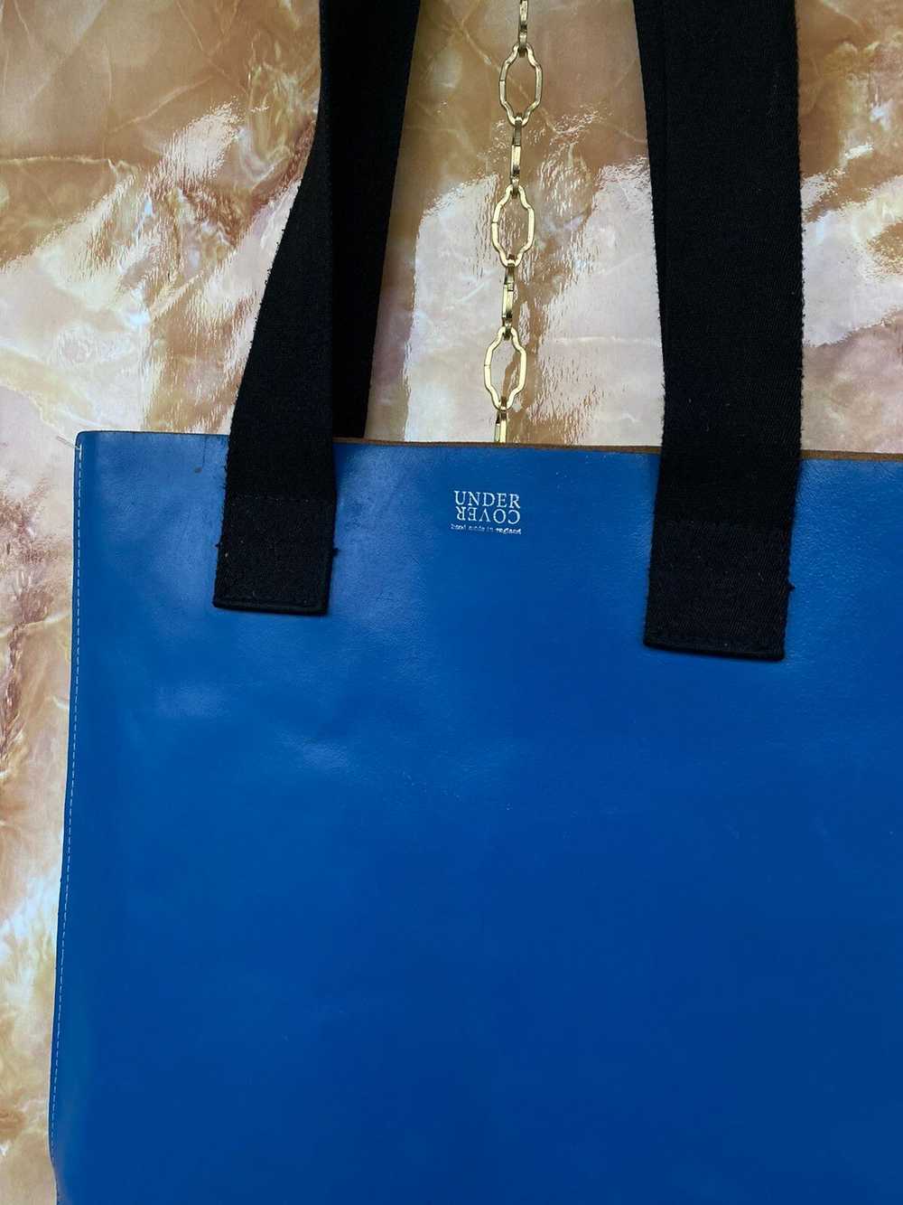 Undercover Undercover leather blue tote shoulder … - image 4