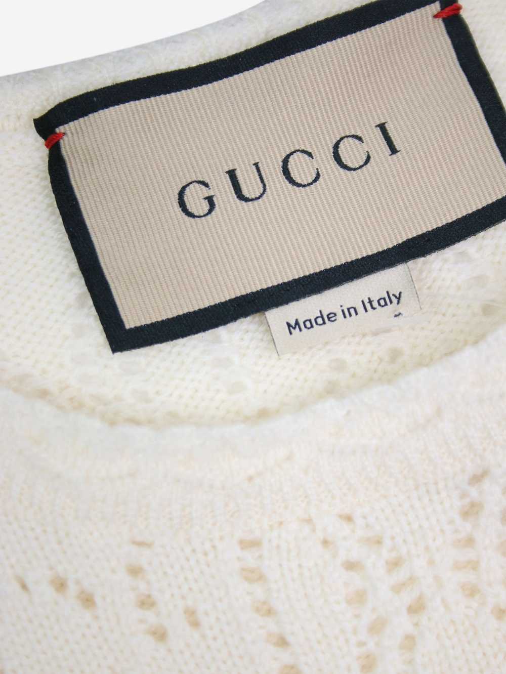 Gucci Cream logo cutout cropped knit top - size S - image 4