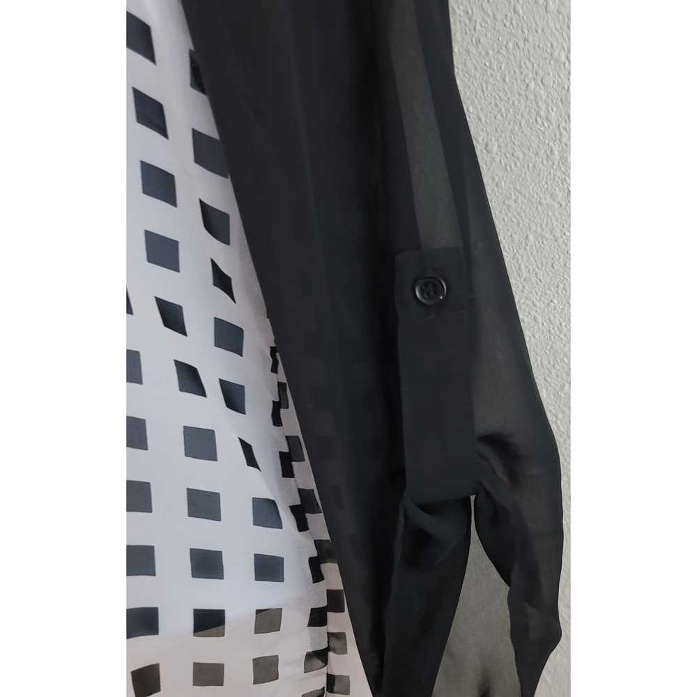 Other Maurices Black White Checker Sheer Button U… - image 6