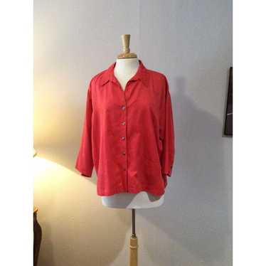 Chicos Chicos Reddish/Orange 100% Polyester Blouse