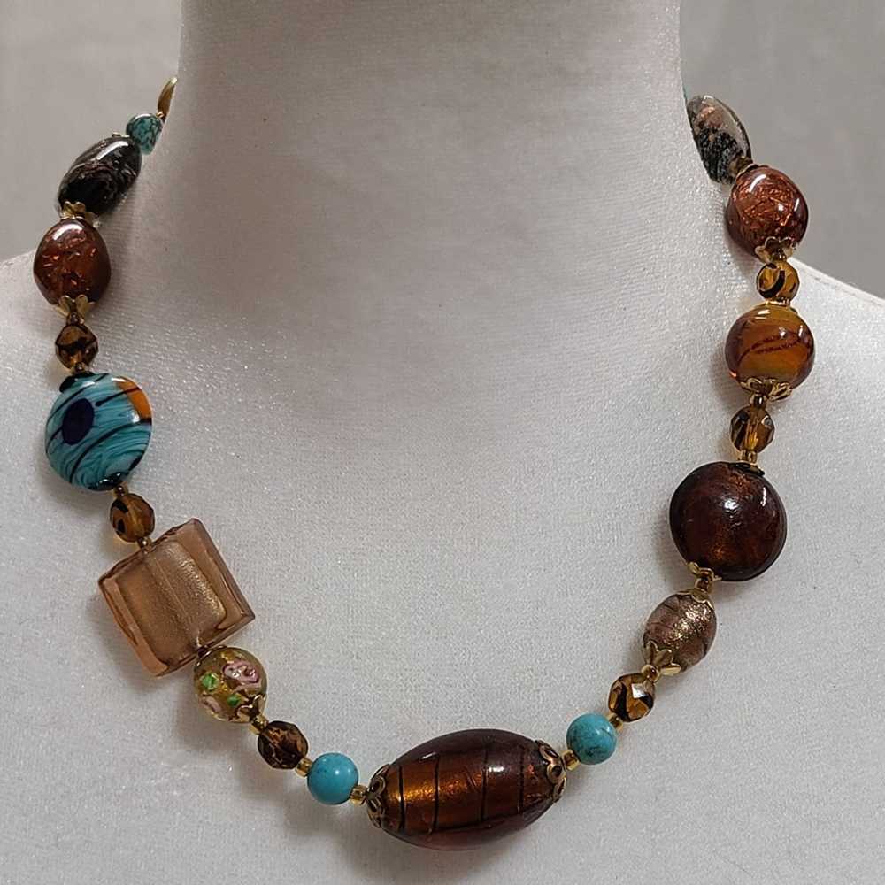 Vintage Vintage Mixed Material Beaded Necklace - image 1