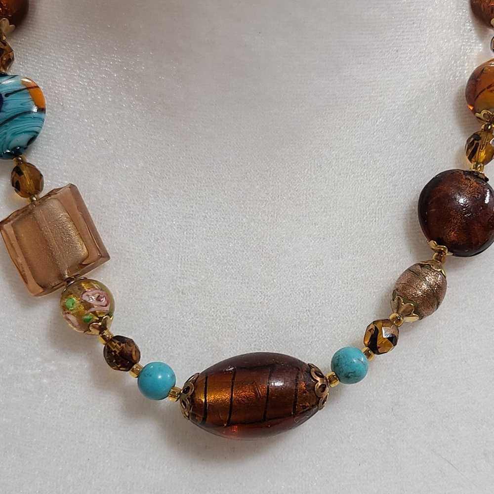 Vintage Vintage Mixed Material Beaded Necklace - image 5