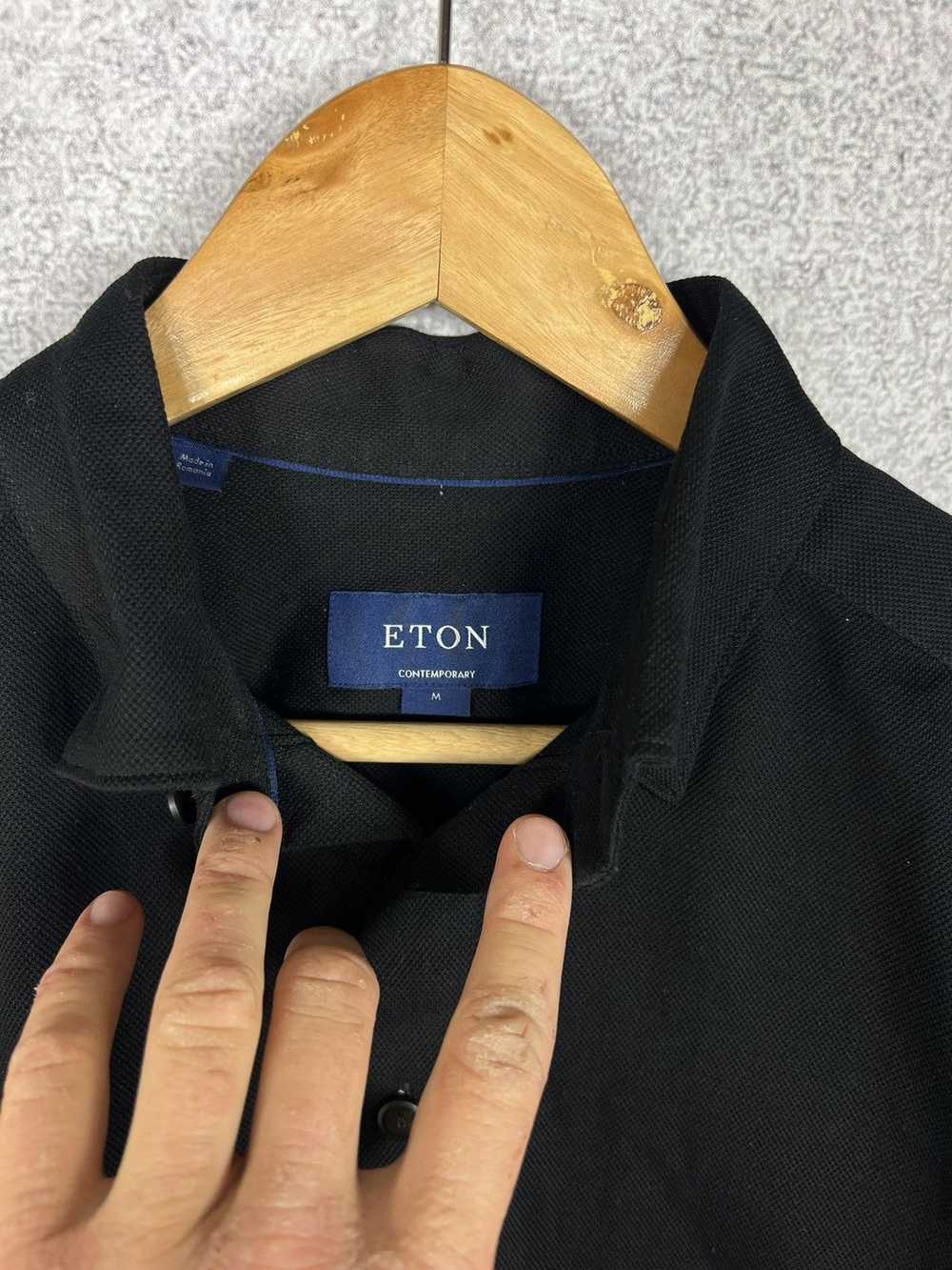 Eton × Luxury Eton Design Black Polo Shirt - image 3