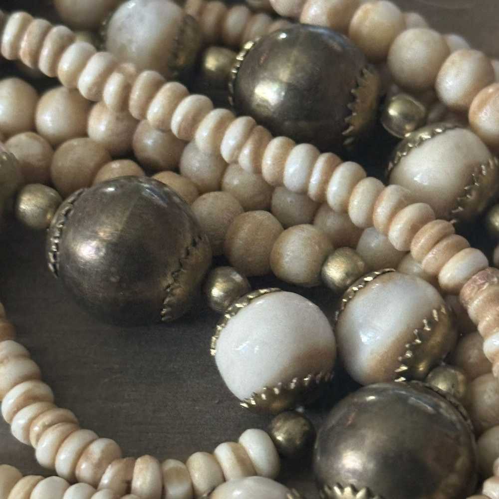 Vintage Vintage long multi strand shell bead neck… - image 4