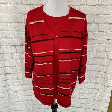 Other Sag Harbor women XL 3/4 sleeve layered stri… - image 1