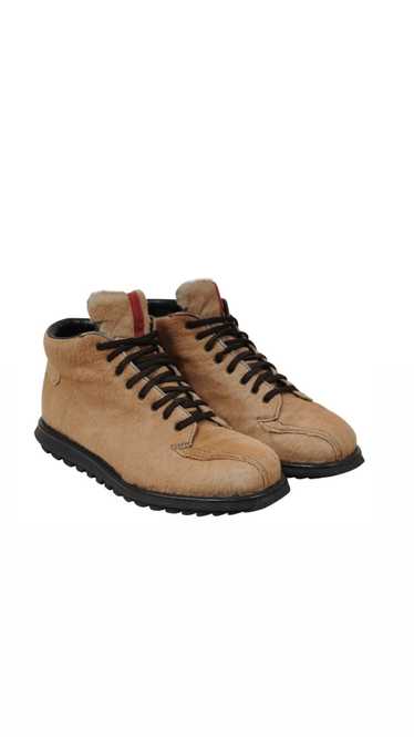 Prada Hiking Boots Brown Tan Ponyhair - 02069