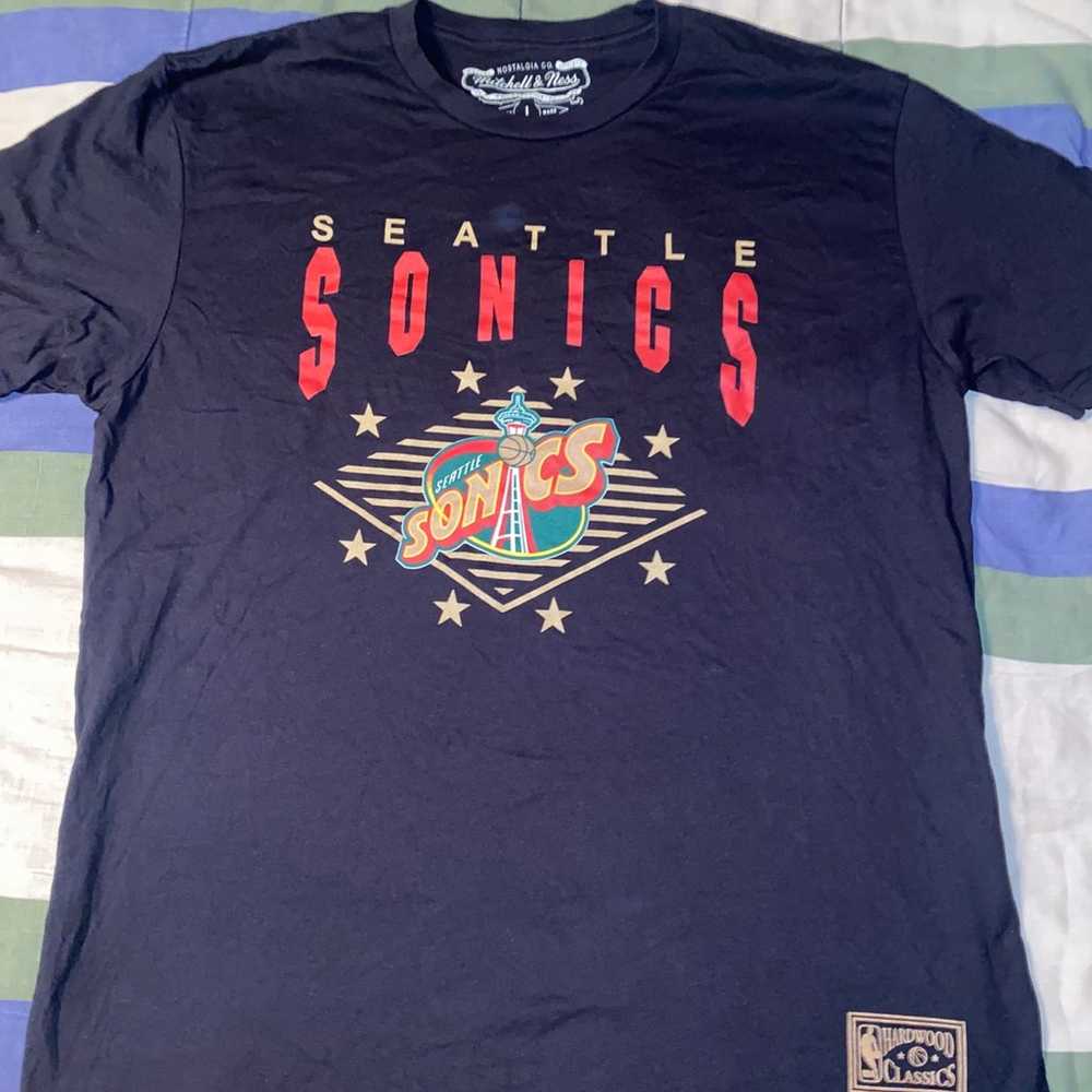Mitchell Ness Seattle Sonics Shirt Sz L - image 1