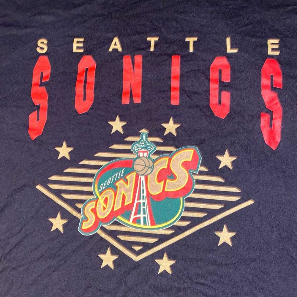 Mitchell Ness Seattle Sonics Shirt Sz L - image 3