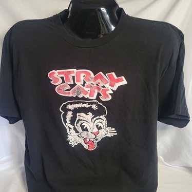 Stray Cats 80's Rockabilly Band Mens Black T-shir… - image 1