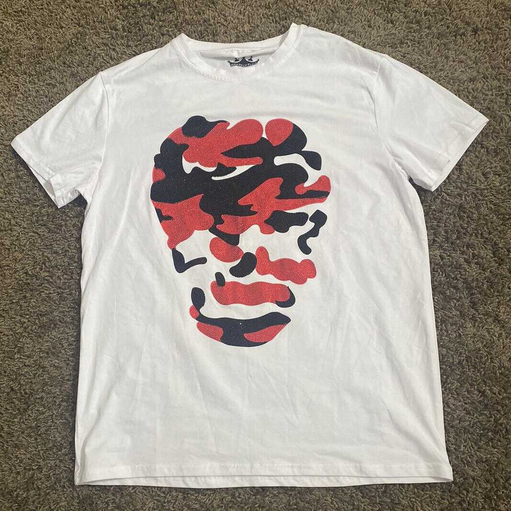 Y2K Camo Skull Rhinestone T-shirt by Heads or Tai… - image 3
