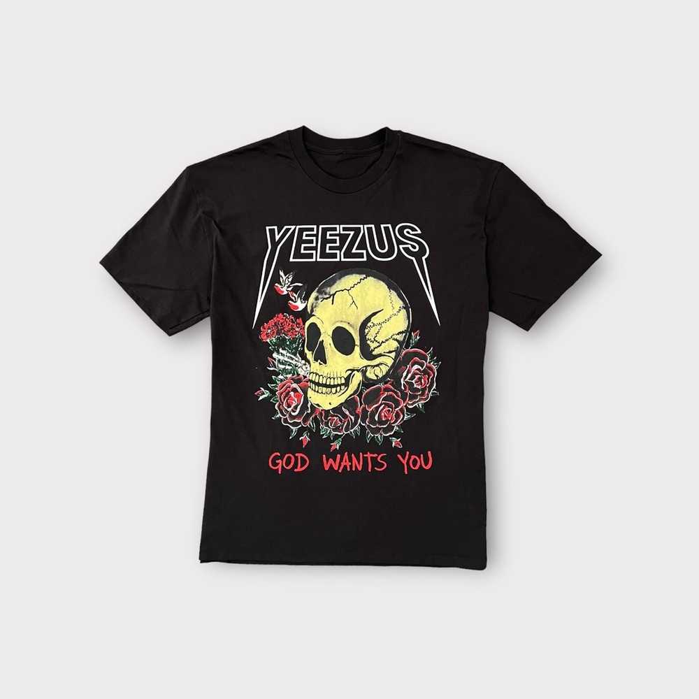 Yeezus God Wants You Skull and Flowers T-shirt XL - image 1