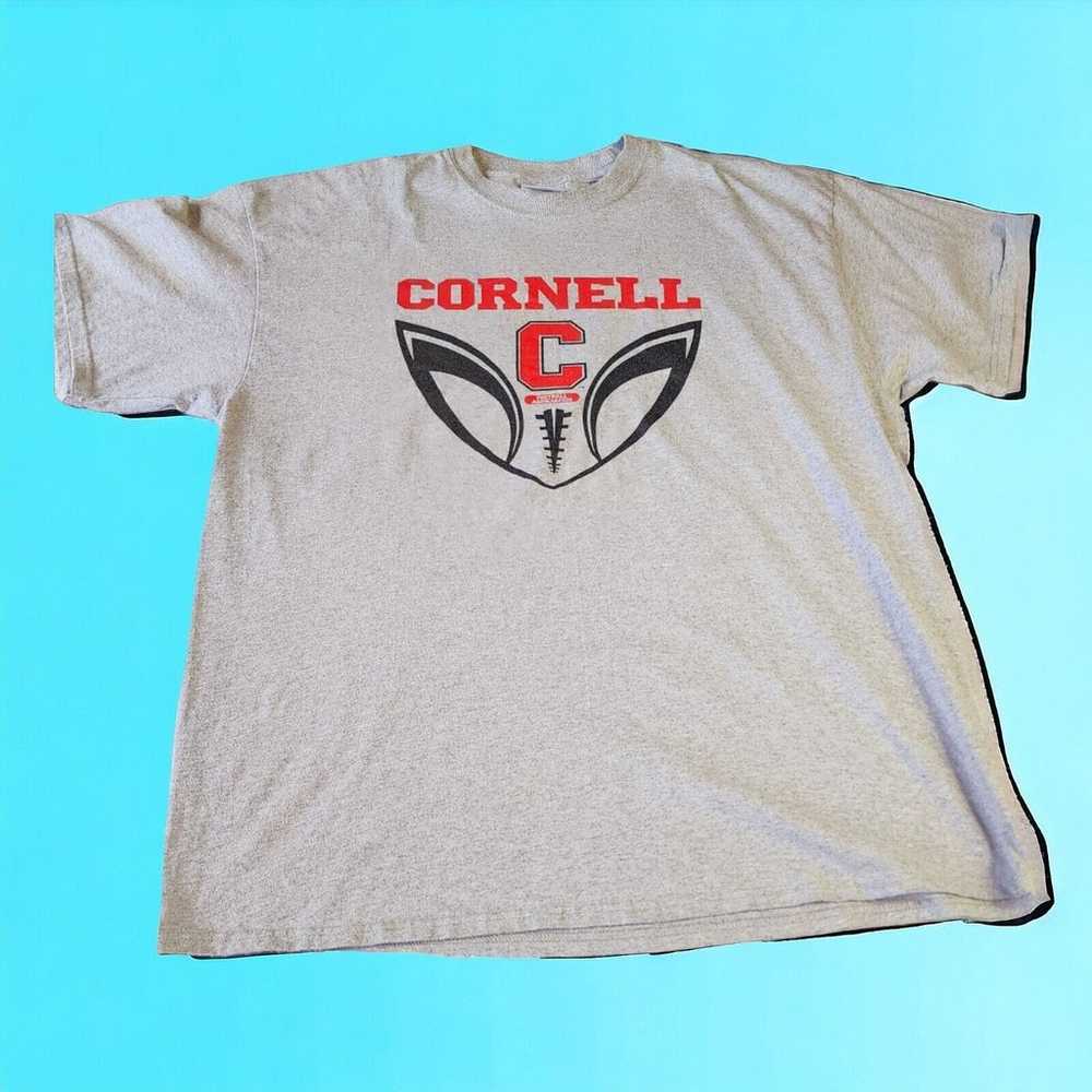 Cornell University Football Tee Shirt Grey Short … - image 1