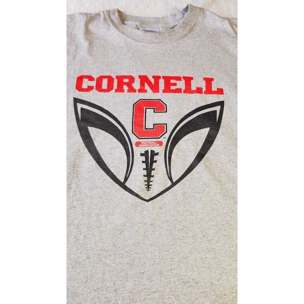 Cornell University Football Tee Shirt Grey Short … - image 2