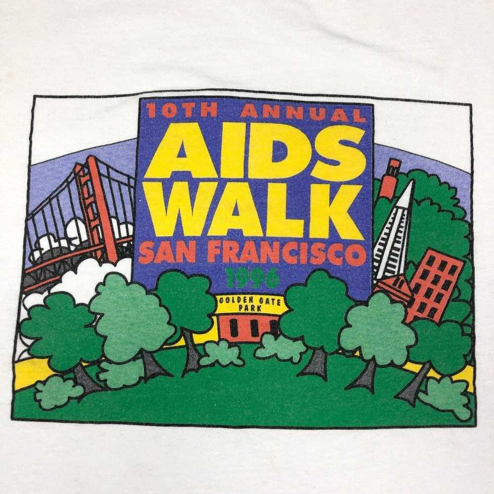 Vintage 1996 10th San Francisco Aids Walk Tee T S… - image 3