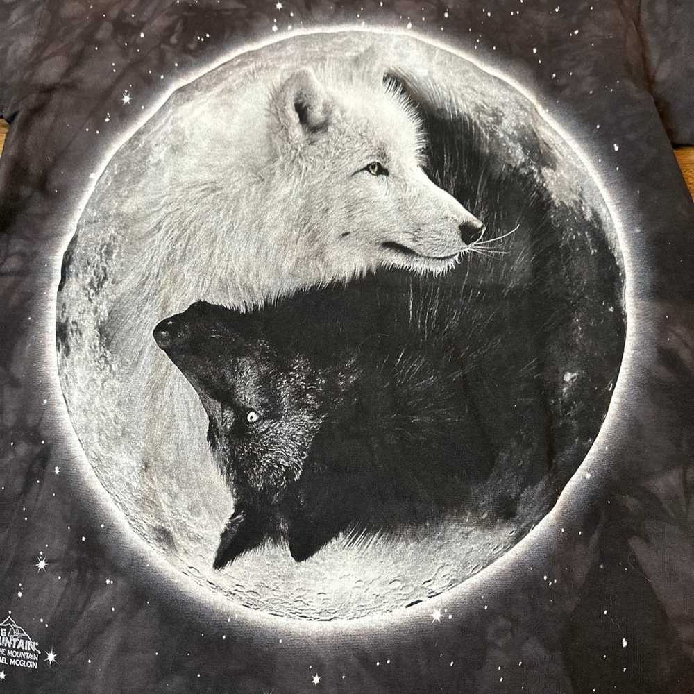 The Mountain Yin Yang Moon Wolves Black White Tie… - image 3