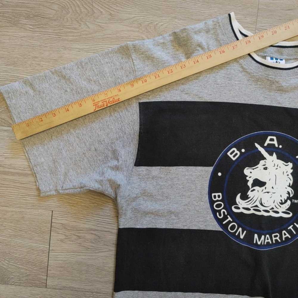 Vintage Adidas Boston Marathon Men's Striped Tshi… - image 8
