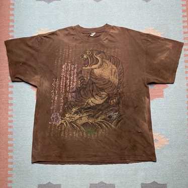 Vintage Miami ink t shirt y2k tiger tribal JNCO s… - image 1