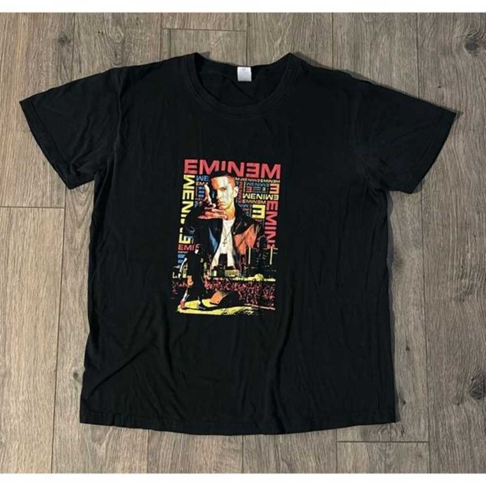 Vintage Y2K Eminem Black T Shirt Rap Tee Medium - image 1