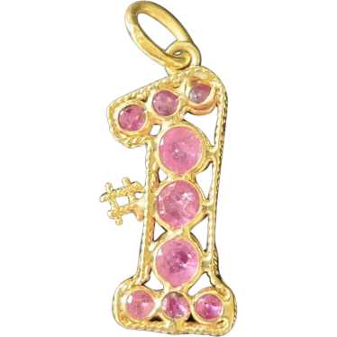 14k Number 1 Ruby Charm