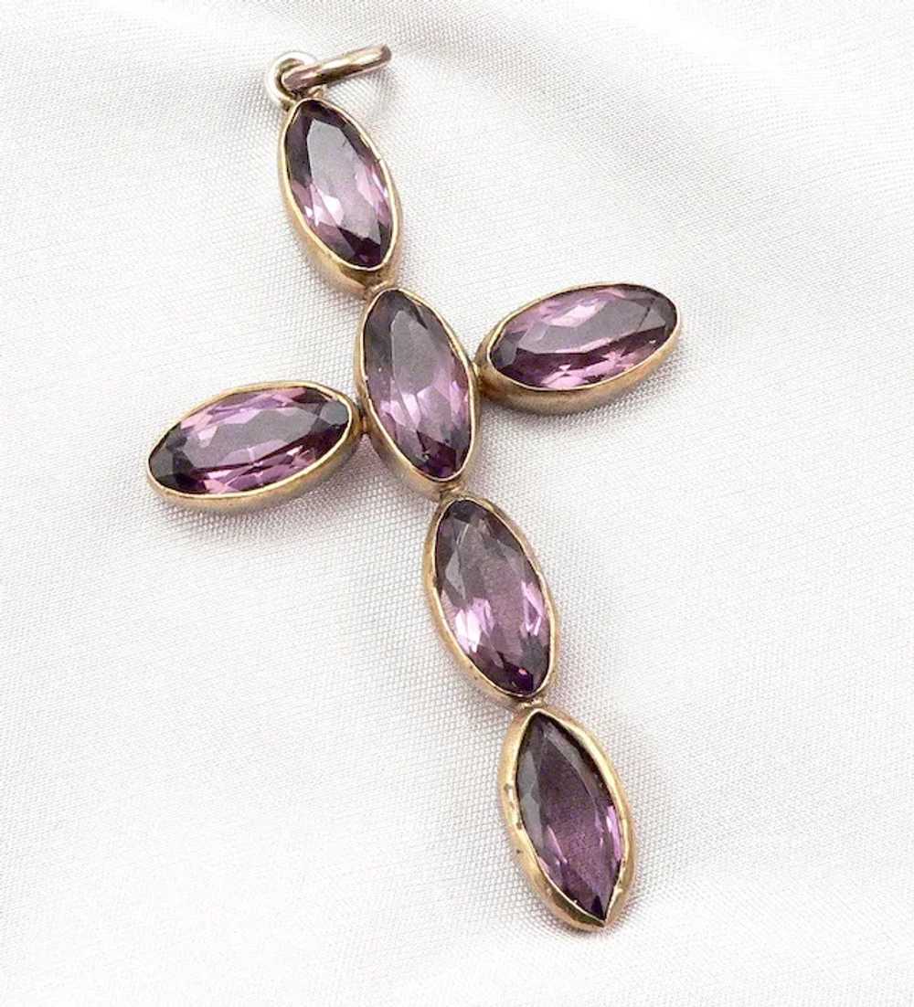 Antique Victorian GF/RGP Faceted Amethyst Glass C… - image 7