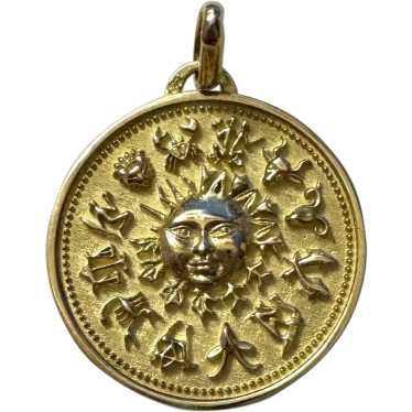 Rare French 18k Vintage Zodiac Charm - image 1