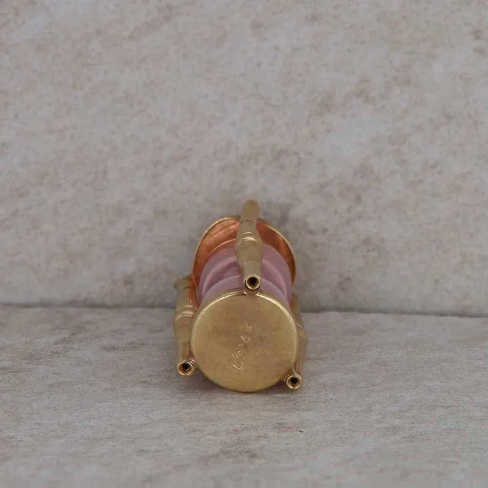 14k Yellow Gold Hourglass Red Sand Charm/Pendant - image 2