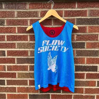 Flow Society Blue and Red Reversible Lacrosse Pin… - image 1