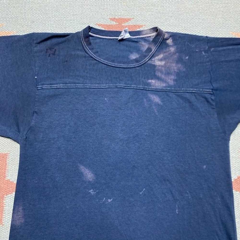 Vintage 1970s 80s blank t shirt half sleeve faded… - image 4