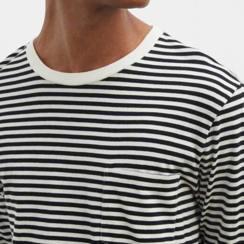 CLUB MONACO Striped Long Sleeve Williams Tee, Med… - image 1