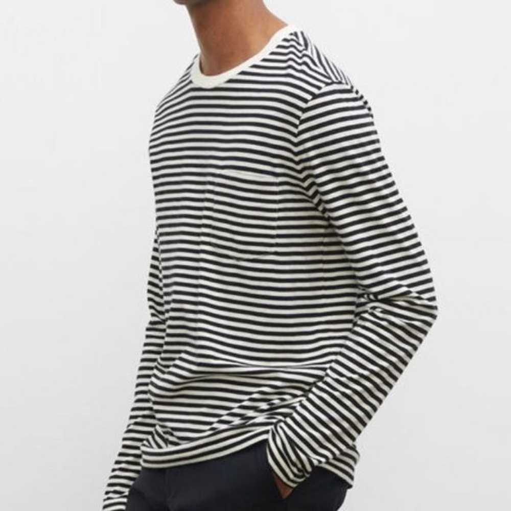 CLUB MONACO Striped Long Sleeve Williams Tee, Med… - image 2