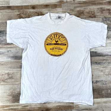 VTG Sun Studio Sun Records White T-Shirt Size XL … - image 1