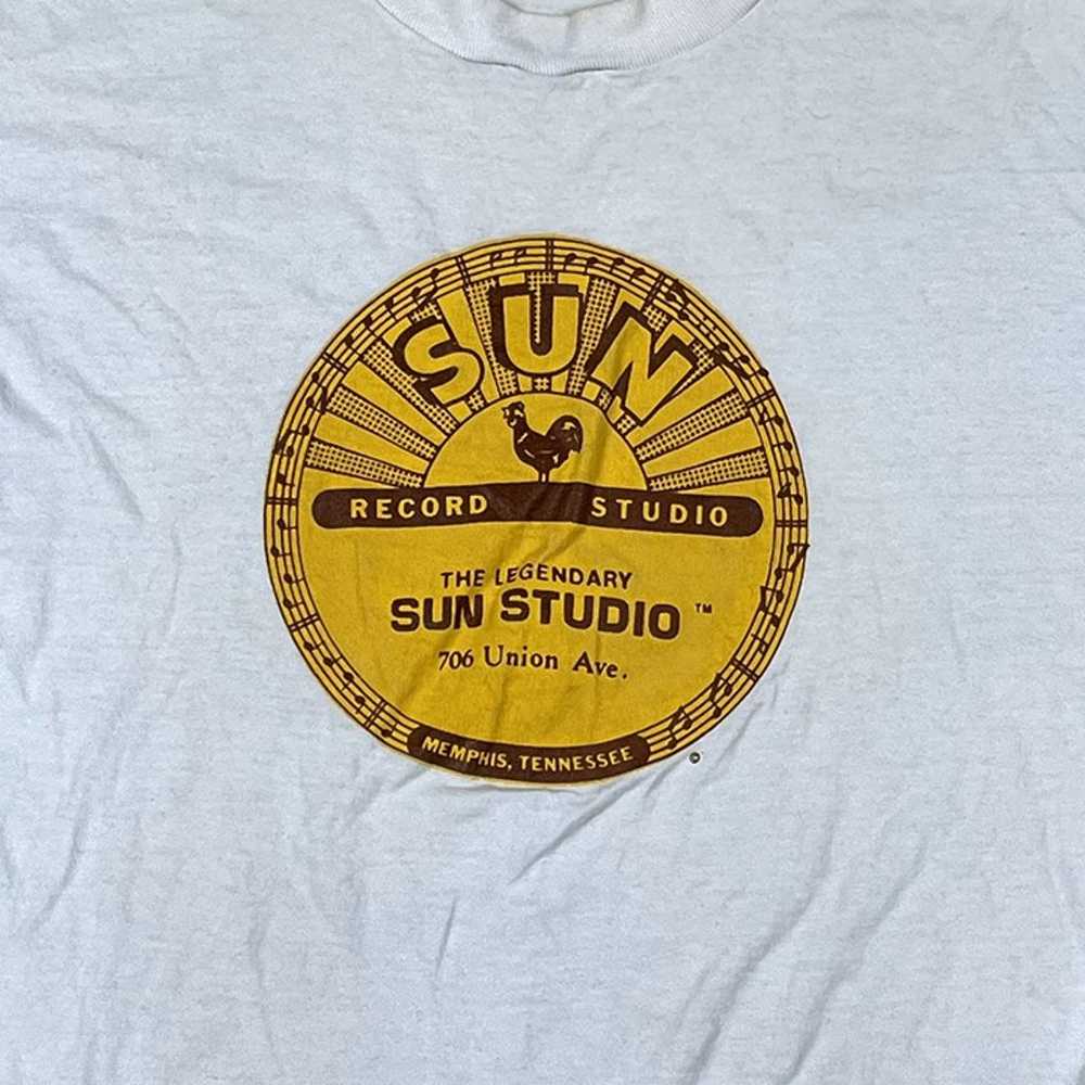 VTG Sun Studio Sun Records White T-Shirt Size XL … - image 5