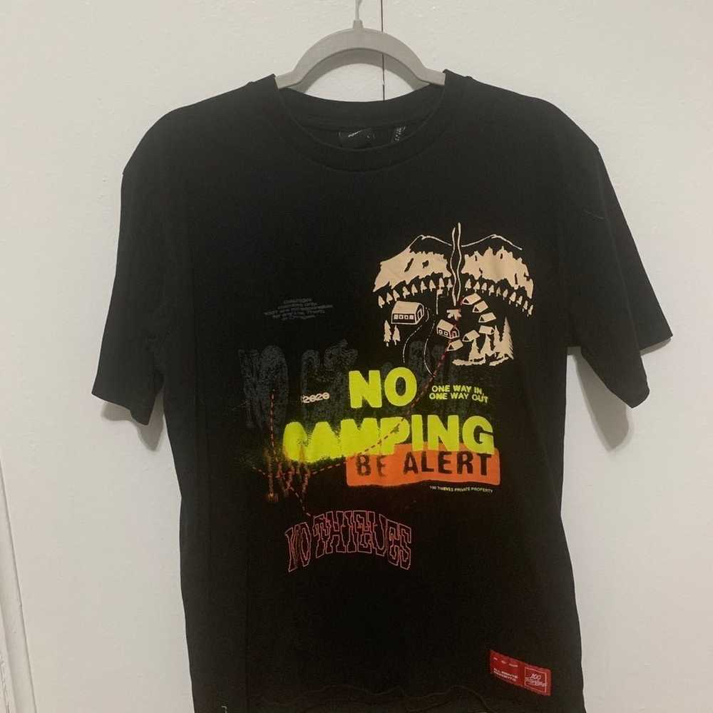 100 Thieves “No Camping” Black Tee (Size L) - image 1
