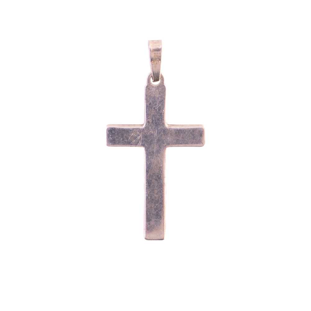 Vintage Sterling Simple Cross Pendant - image 2